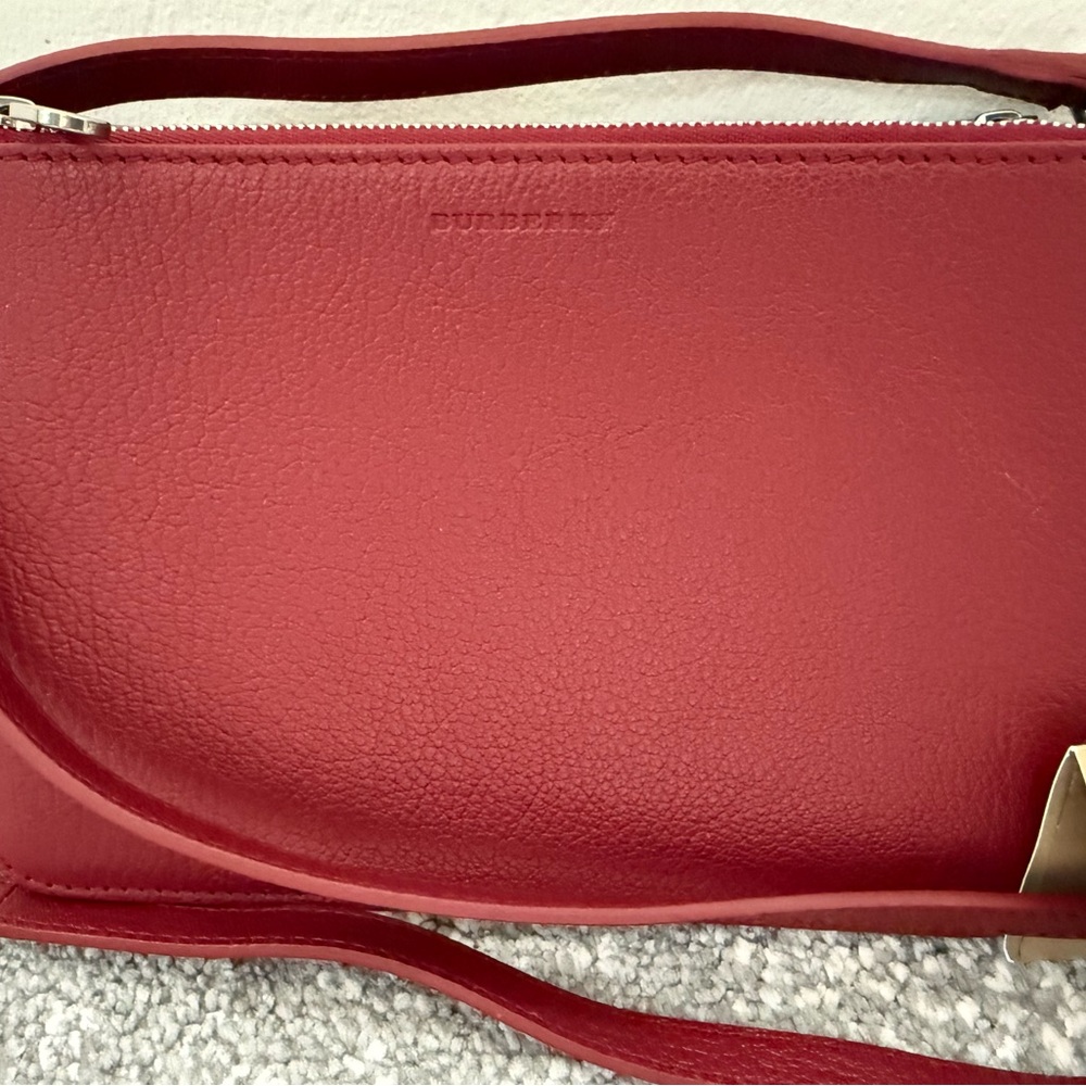 Burberry Crimson Leather Crossbody Bag - Picture 2 of 9